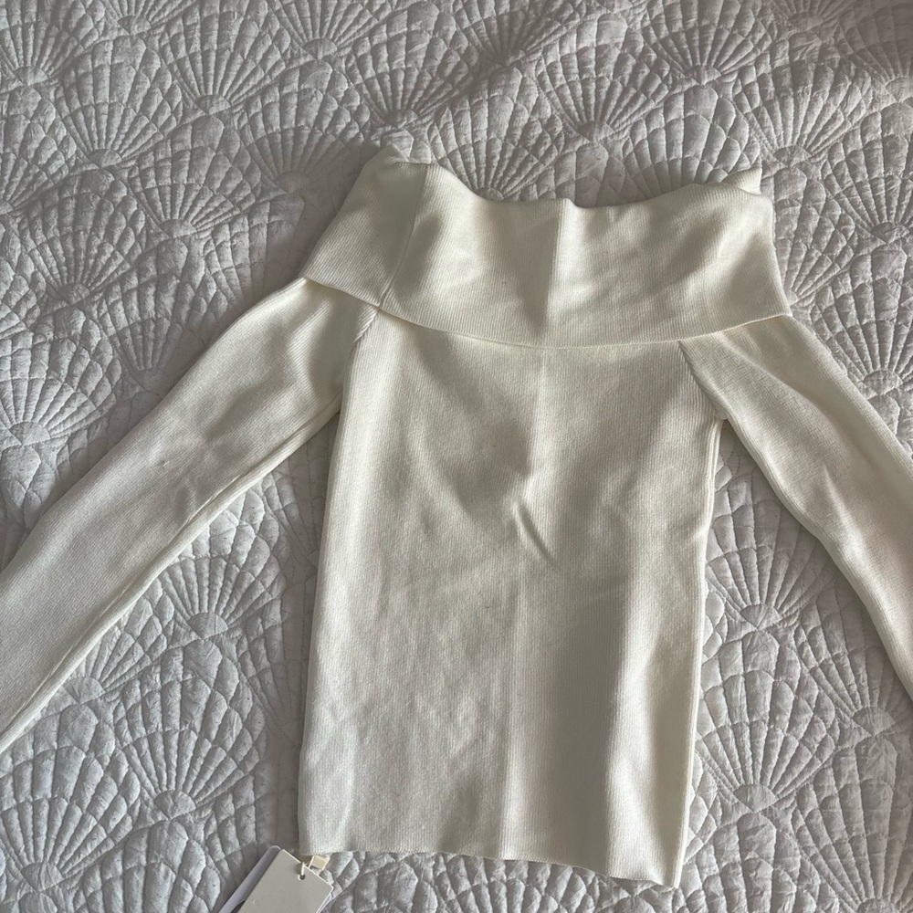 Elegant Off-Shoulder Cream Sweater